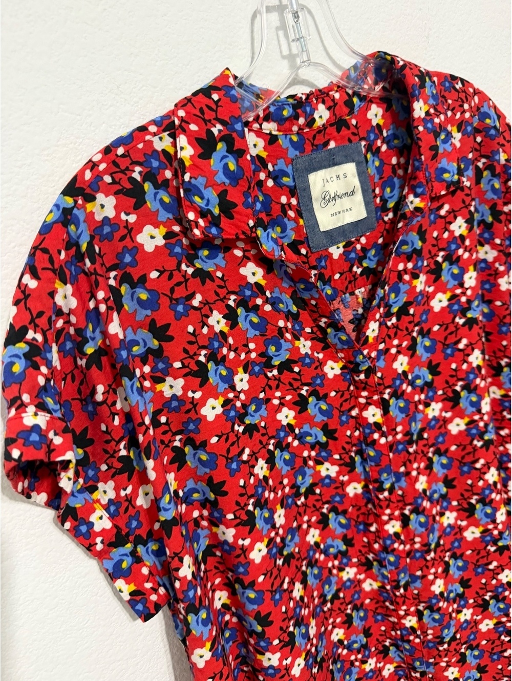 Jack’s Girlfriend Short Sleeve Button Up Collared Floral Shirt Women's Size XXL - Picture 3 of 7